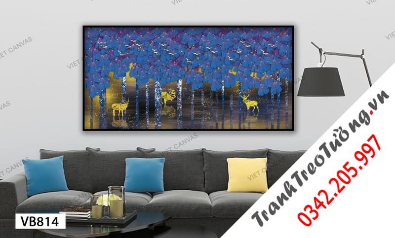 Tranh Hươu Sao Trong Rừng Chiều Tím