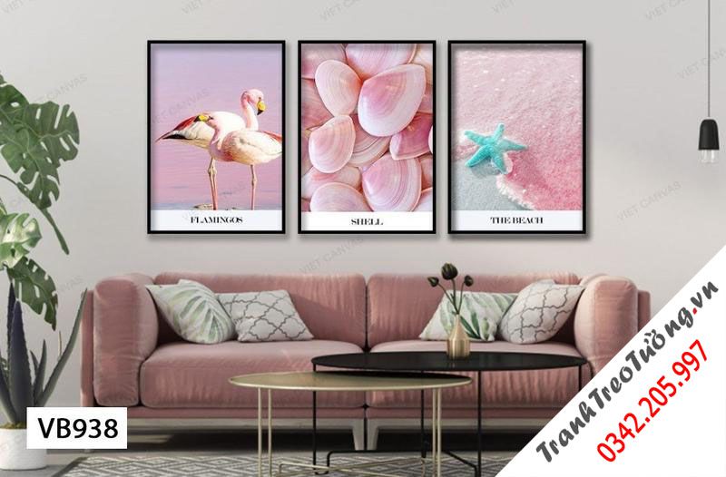Bộ 3 Tranh Hồng Hạc, Sò Và Sao Biển