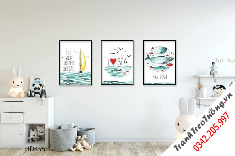 Bộ 3 Tranh Biển Và Những Chú Cá