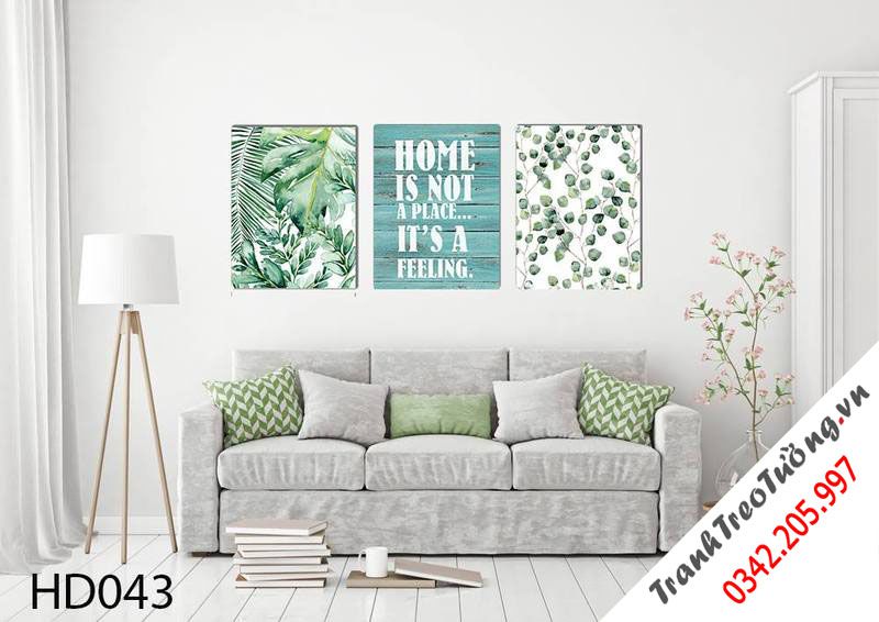 Bộ 3 Tranh Lá Cây Và Quotes