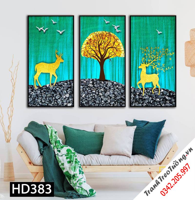 Bộ 3 Tranh Hươu Trong Rừng