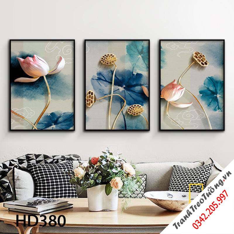 Bộ 3 Tranh Vẻ Đẹp Của Sen