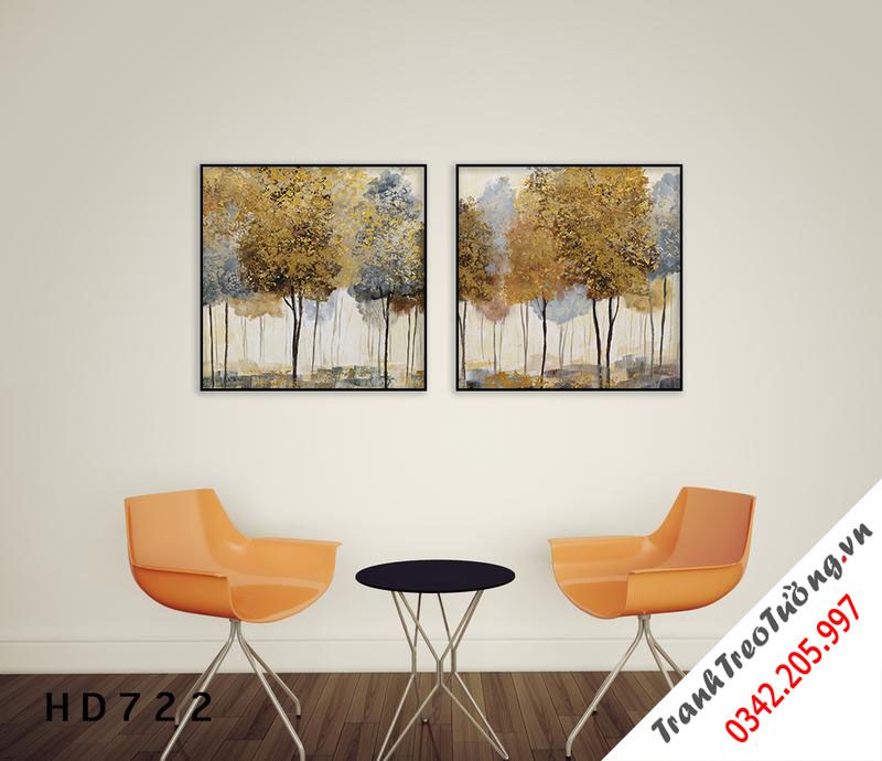 Bộ 2 Tranh Rừng Cây Vàng