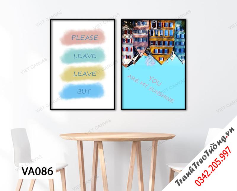 Bộ 2 Tranh Khu Nhà Và Quotes
