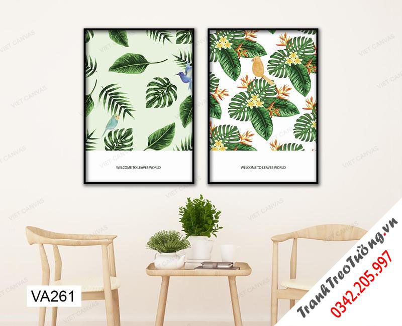 Bộ 2 Tranh Hoa Lá Mùa Xuân