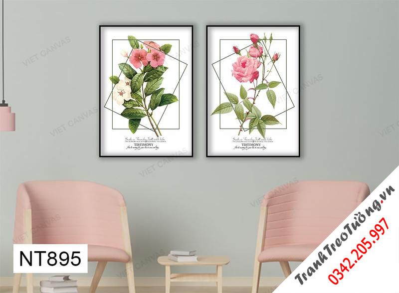 Bộ 2 Tranh Cành Hoa Ấn Tượng