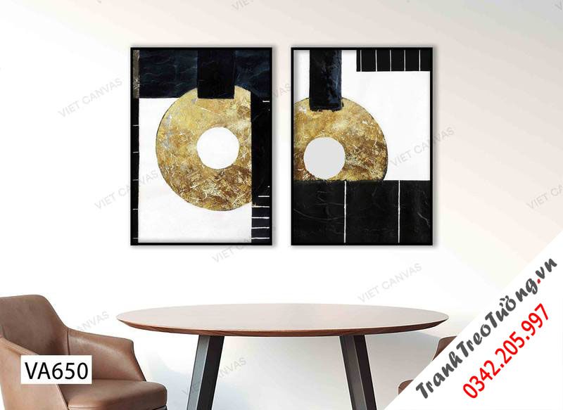 Bộ 2 Tranh Vòng Tròn Vàng