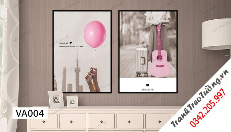 Bộ 2 Tranh Bong Bóng Và Chiếc Đàn Ukulele