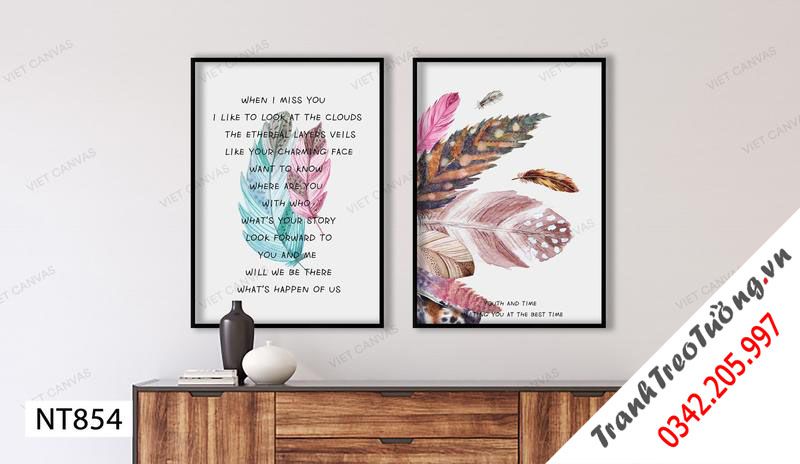 Bộ 2 Tranh Những Cành Lông Vũ