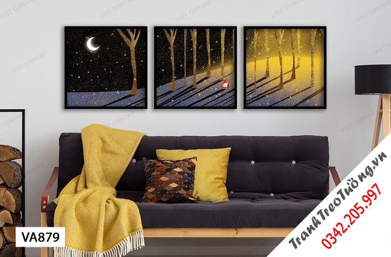 Bộ 3 Tranh Ánh Sáng Khu Rừng