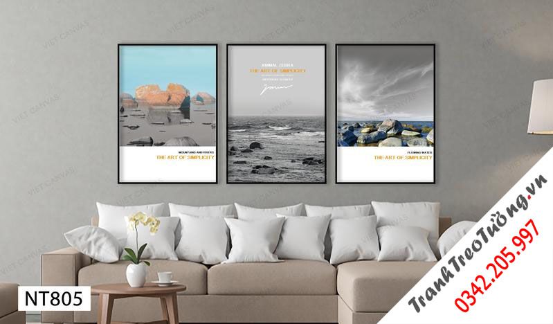 Bộ 3 Tranh Bãi Đá Bên Bờ Biển