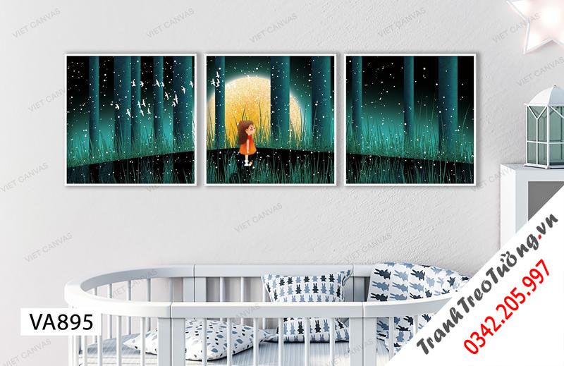 Bộ 3 Tranh Bé Giữa Trời Đêm