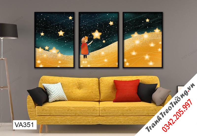 Bộ 3 Tranh Bé Và Ngọn Đồi Đầy Sao
