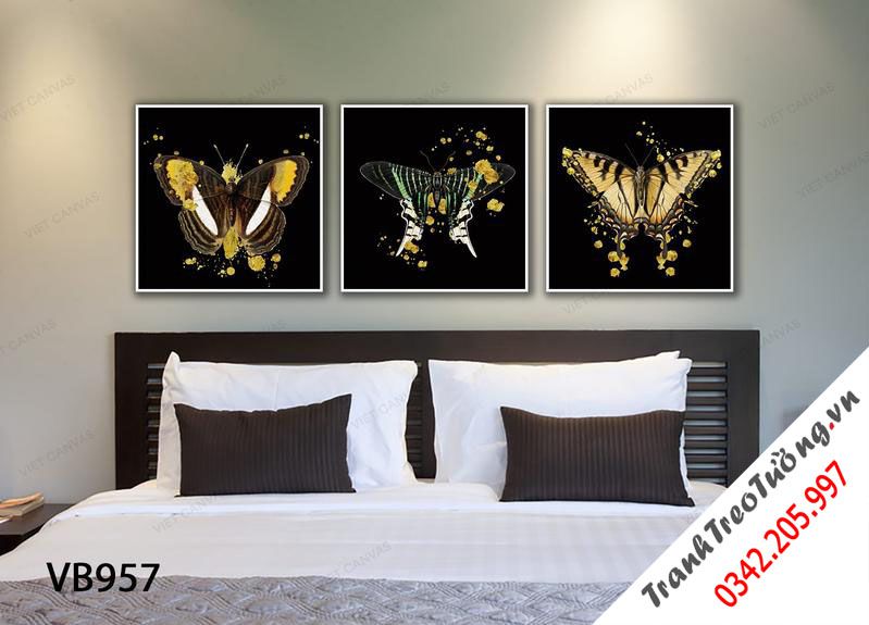 Bộ 3 Tranh Bướm Đêm