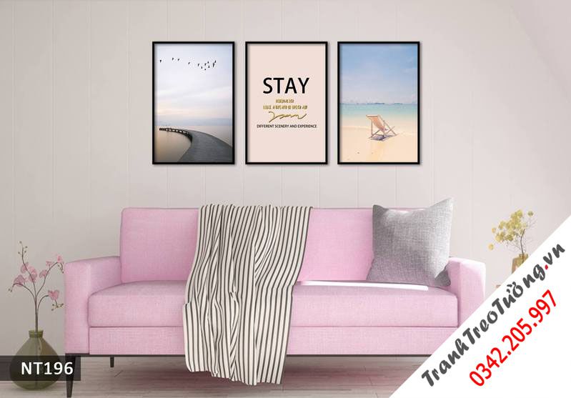 Bộ 3 Tranh Cảnh Biển Dịu Mát Và Quotes