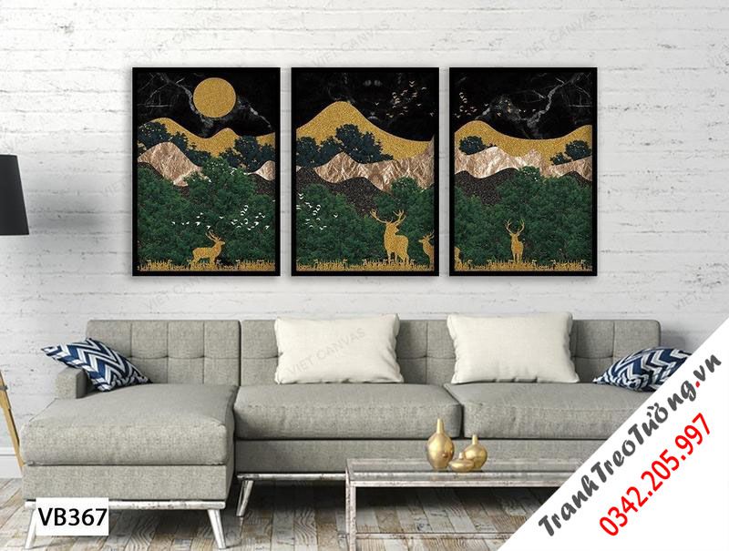 Bộ 3 Tranh Cánh Rừng Màn Đêm Xuống