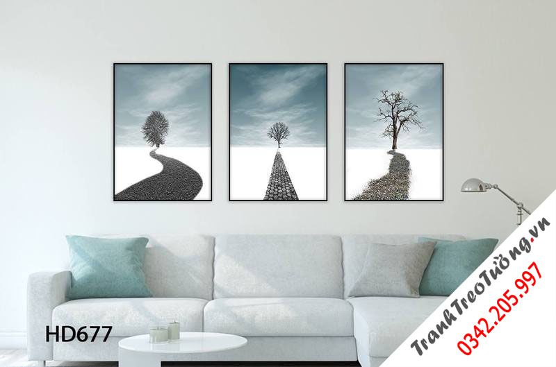 Bộ 3 Tranh Cây Giữa Rừng Tuyết