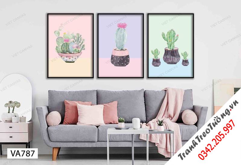 Bộ 3 Tranh Cây Xương Rồng Ấn Tượng