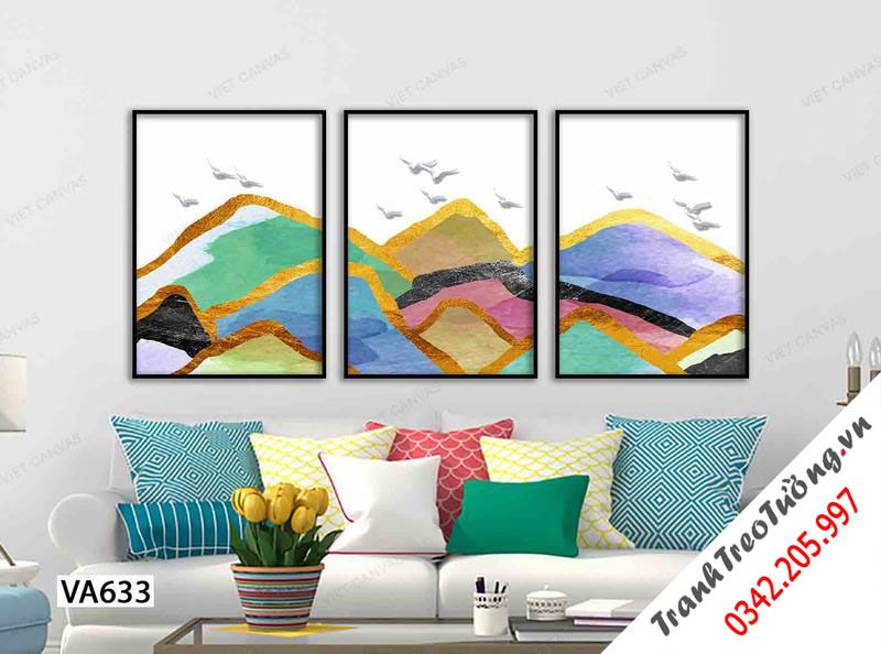 Bộ 3 Tranh Dãy Núi Sắc Màu