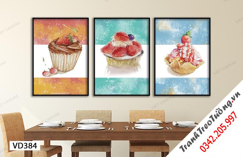 Bộ 3 Tranh Món Tráng Miệng