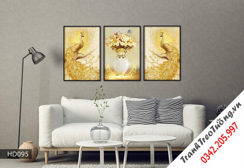 Bộ 3 Tranh Đôi Mãn Đường Sắc Vàng