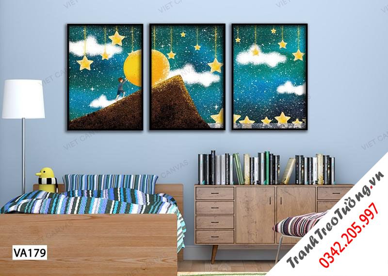 Bộ 3 Tranh Mặt Trăng Và Những Vì Sao