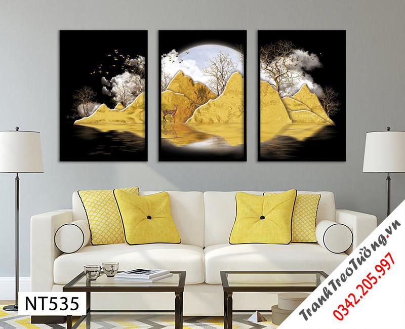 Bộ 3 Tranh Khung Cảnh Trong Rừng Thơ Mộng