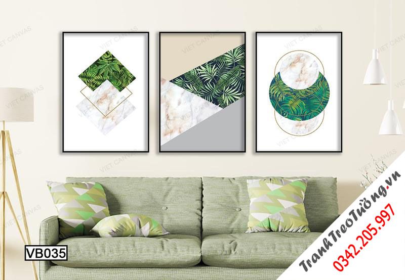 Bộ 3 Tranh Lá Dương Xỉ Ẩn Hiện
