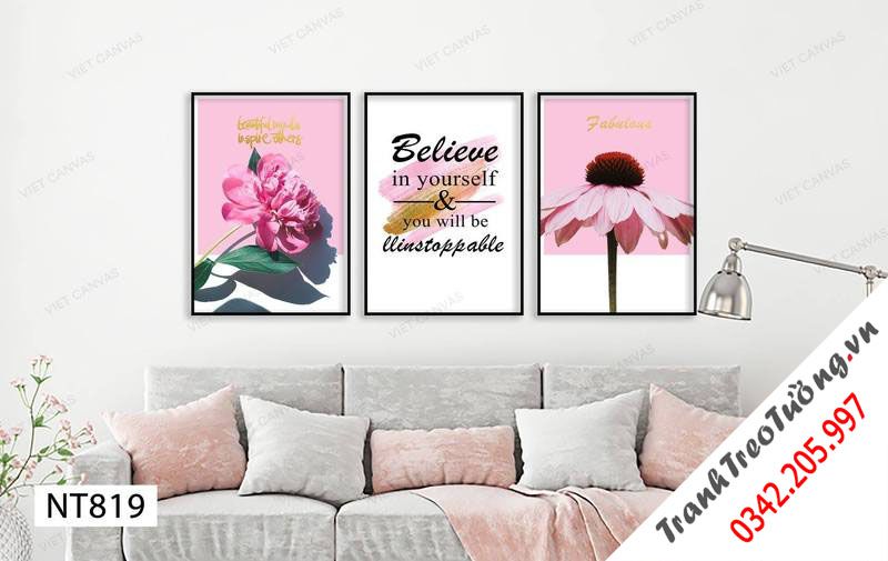 Bộ 3 Tranh Cánh Hoa Và Quotes