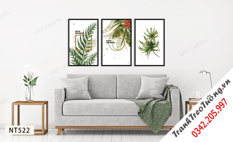 Bộ 3 Tranh Lá Cây Xanh