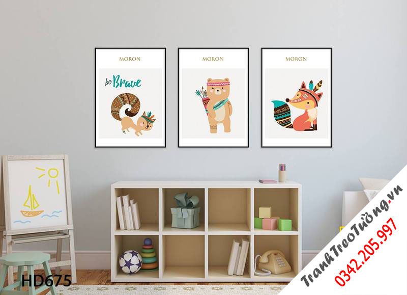Bộ 3 Tranh Chú Sóc Đáng Yêu