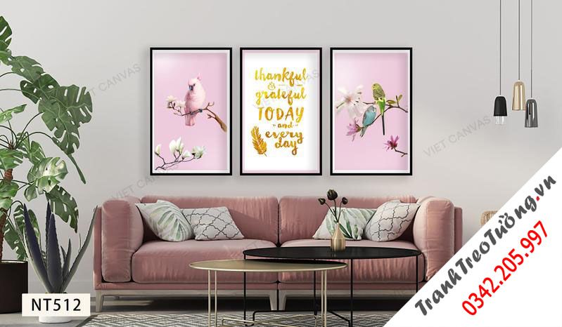 Bộ 3 Tranh Những Chú Vẹt Sắc Màu Và Quotes