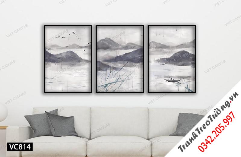 Bộ 3 Tranh Non Nước Hữu Tình