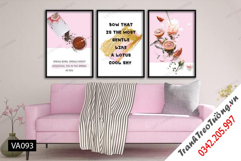 Bộ 3 Tranh Trái Cây Và Quotes