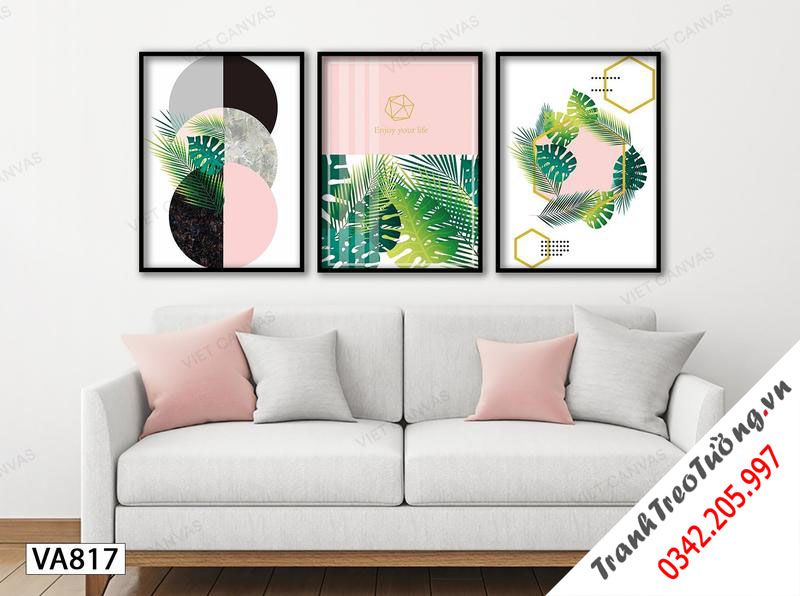 Bộ 3 Tranh Sự Kết Hợp Của Những Chiếc Lá