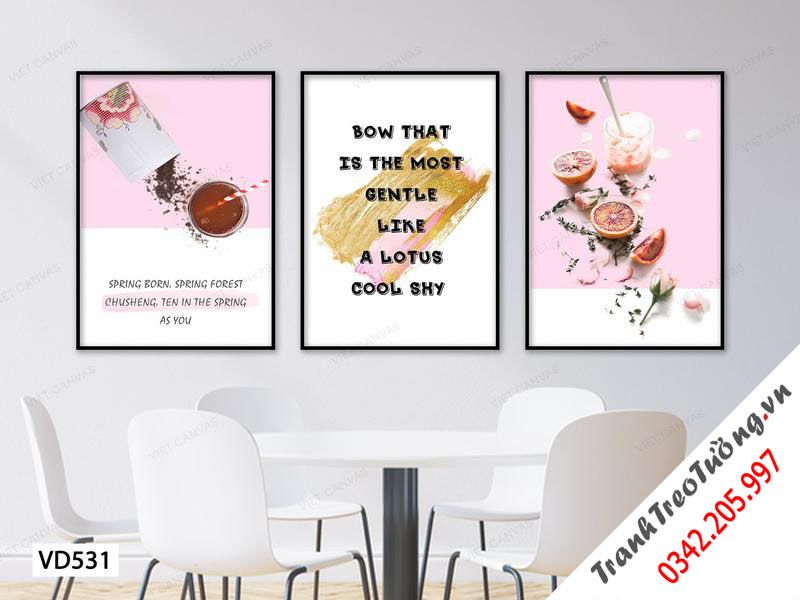 Bộ 3 Tranh Thức Uống Và Quotes
