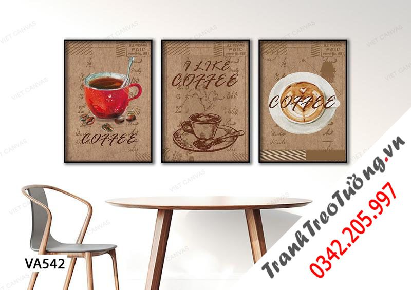 Bộ 3 Tranh Tách Cà Phê Sáng