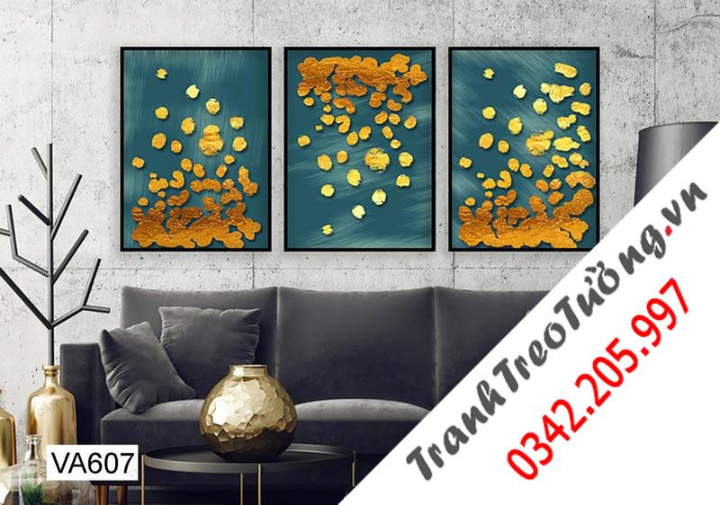 Bộ 3 Tranh Trừu Tượng Chấm Cam