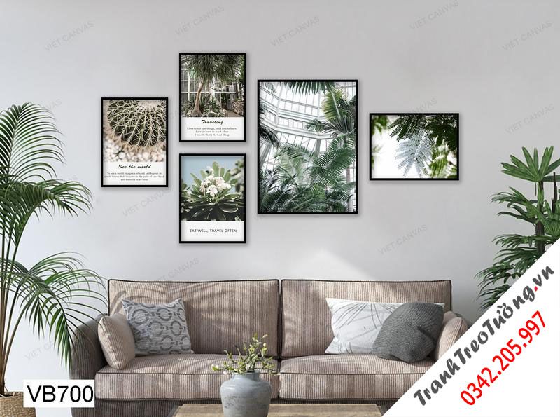 Bộ 5 Tranh Lá Cây Xanh Mát