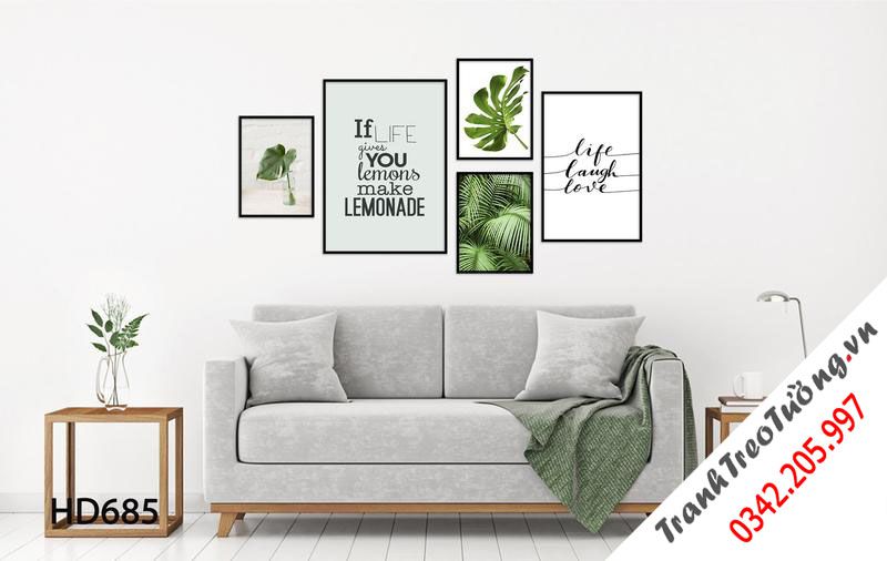 Bộ 5 Tranh Lá Xanh Và Quotes