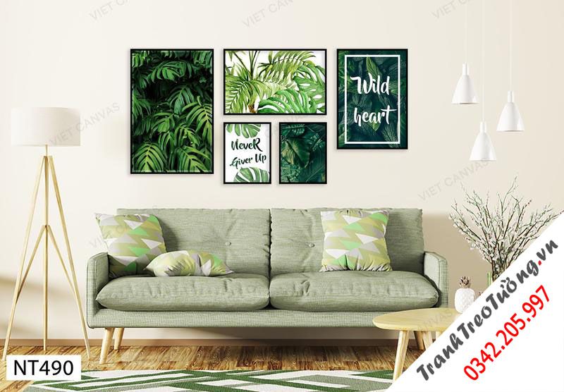 Bộ 5 Tranh Rừng Lá Cây Xanh