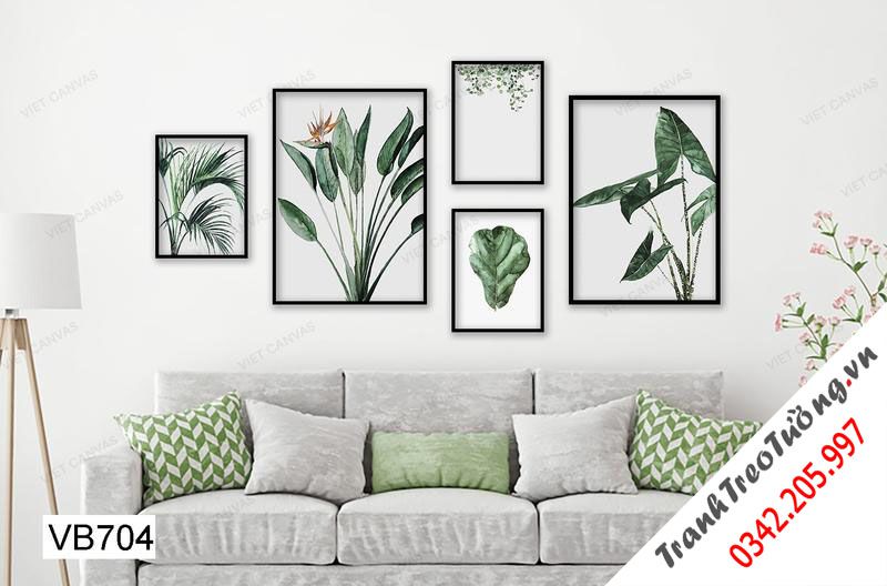 Bộ 5 Tranh Lọ Cây Xanh