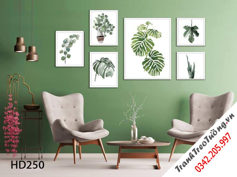 Bộ 6 Tranh Lá Cây Xanh Mát