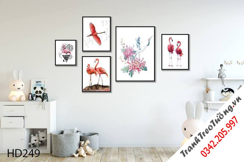 Bộ 5 Tranh Hồng Hạc Cá Tính