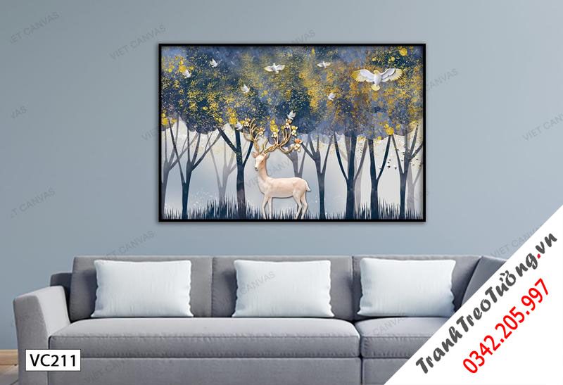 Tranh Nai Vàng Lạc Vào Xứ Sở Bồ Câu