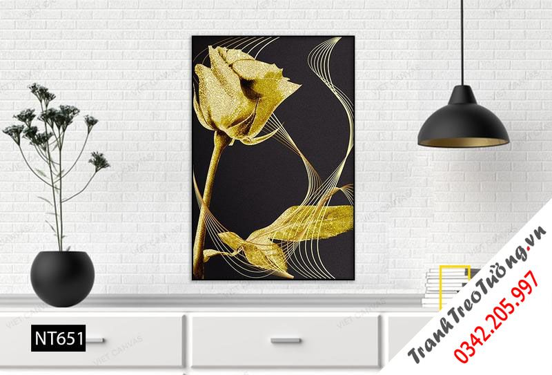 Tranh Bông Hồng Vàng Sang Chảnh