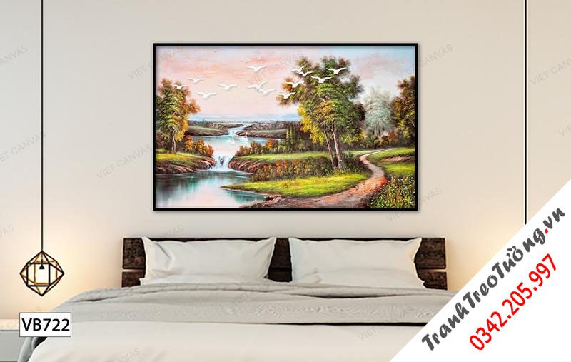 Tranh Buổi Chiều Bên Sông Quê Tôi