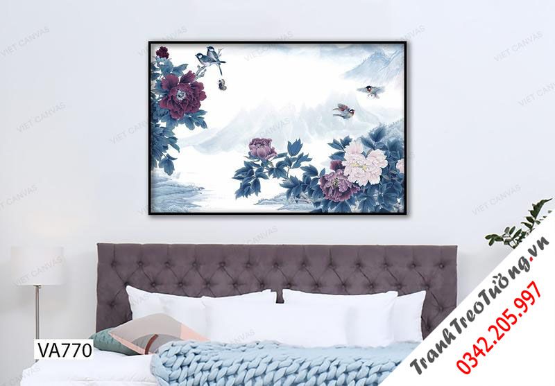 Tranh Bụi Hoa Bên Khe Núi
