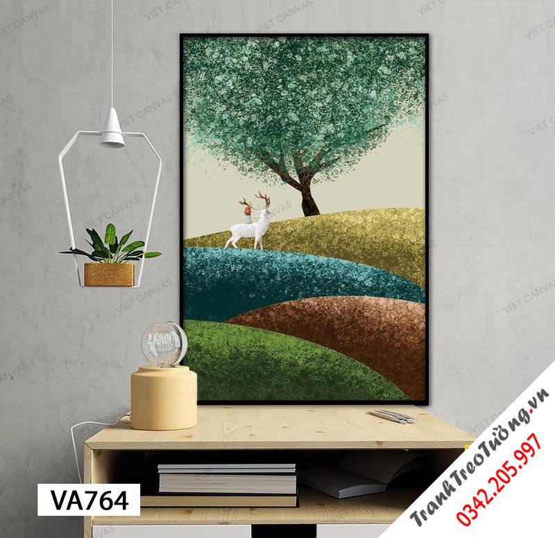 Tranh Hươu Dưới Bóng Cây- VA764