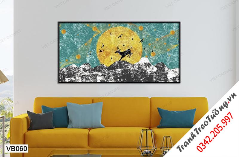 Tranh Hươu Vượt Đồi Trong Đêm